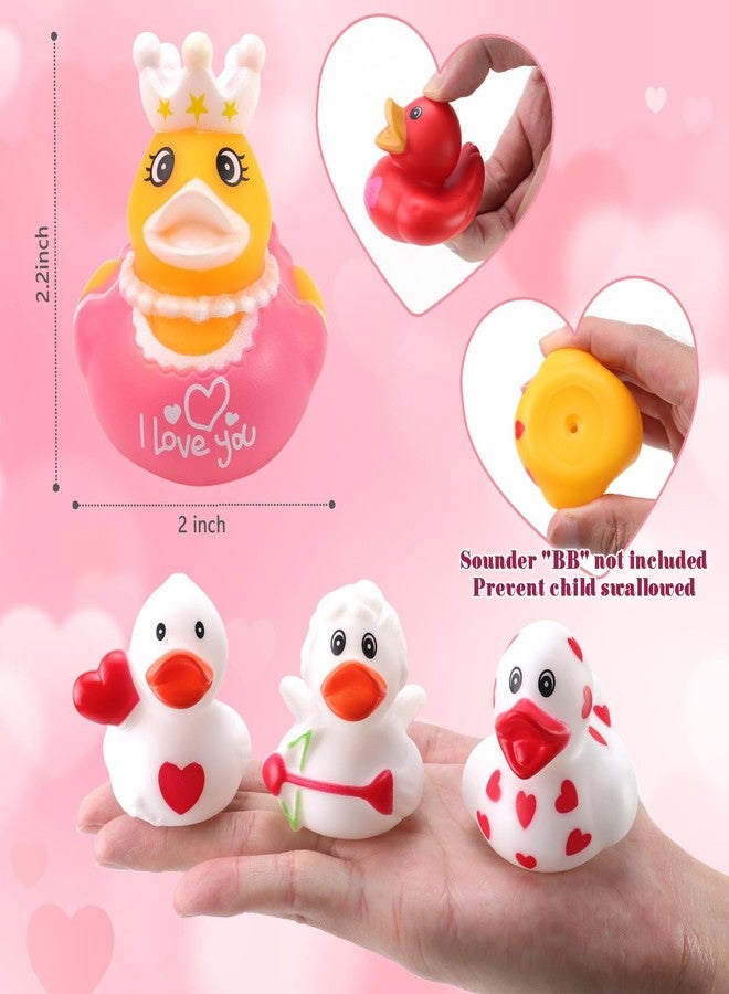 Halovin 36Pc Valentines Day Rubber Ducks - Funny Jeeps Ducks for Ducking - 2" Bulk Mini Small Rubber Duckies,Adult Kid Holiday Ducky Pool Bathtub Toys Party Favors Classroom Prizes Gifts Stuffers Fillers - Image 3